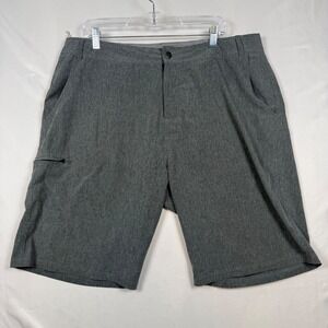 Abbot Main Mens Heather Gray Hybrid Board Shorts Size 38 Quick Dry Stretch Cargo